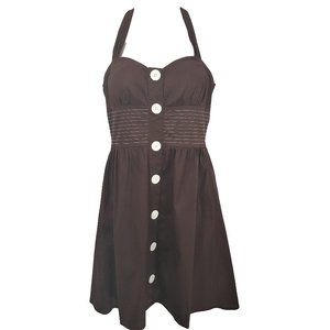Ruby Rox Brown Halter Retro Pin Up Dress
